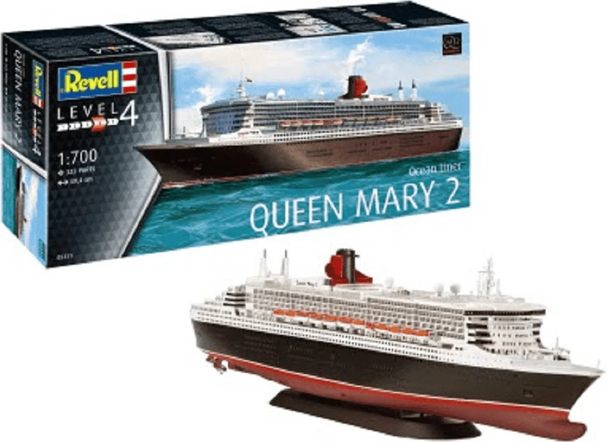Modelbouwpakket Schepen - 05231 Ocean Liner Queen Mary 2 Ship Plastic - 1:700 - Modelbouw van Revell in Meerkleurig – productfoto