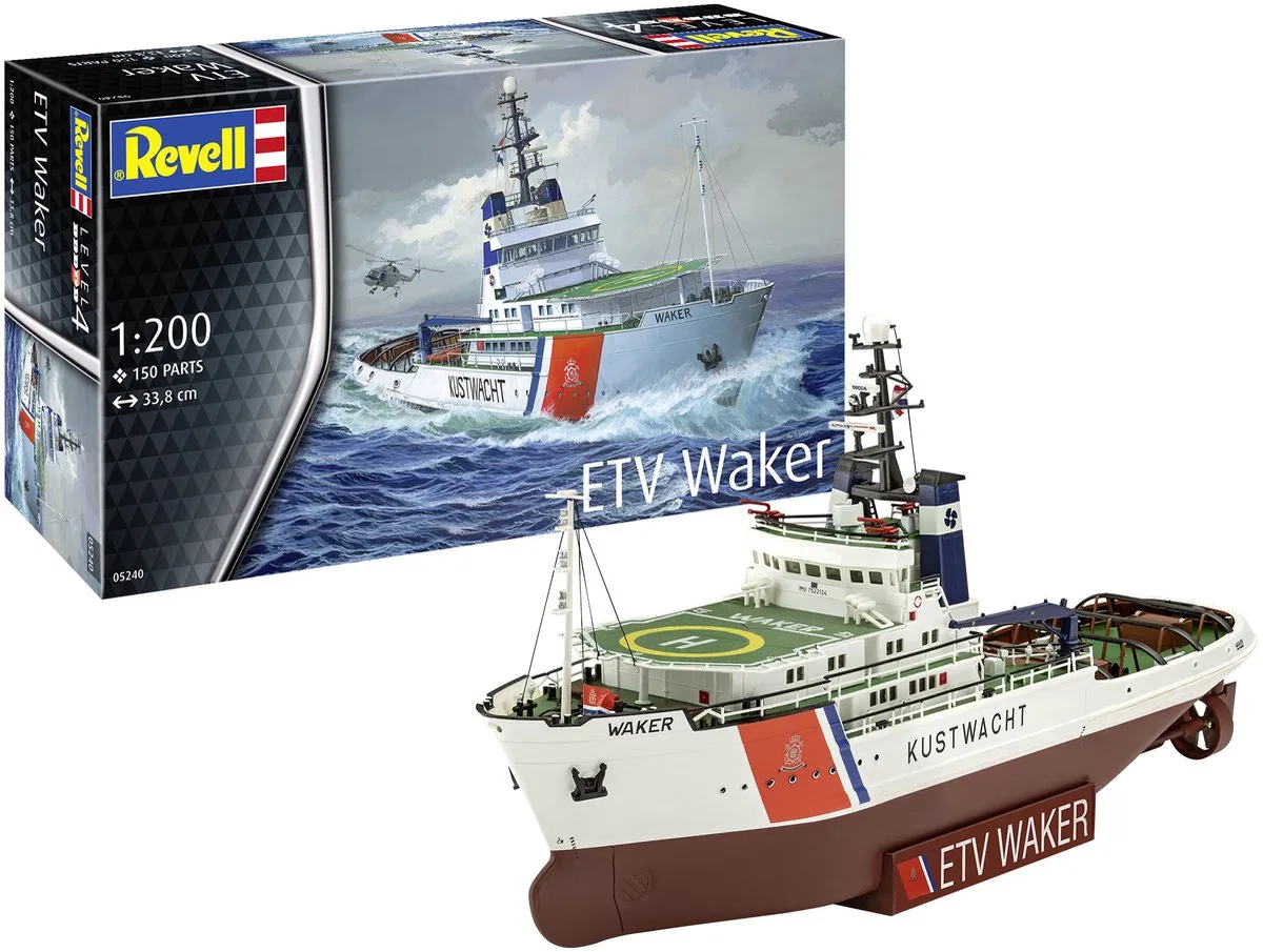 Modelbouwpakket Schepen - 05240 ETV Waker - Nederlandse Kustwacht Noodsleepvaartuig - Zeesleper Smit Houston Schip Plastic - 1:200 - Modelbouw van Revell in Meerkleurig – productfoto