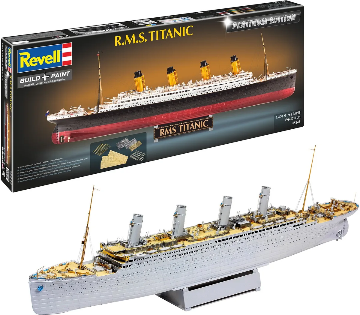 Modelbouwpakket Schepen - 05243 R.M.S. Titanic - Ocean Liner Olympic-klasse - Platinum Edition - Brits Passagiersschip Plastic - 1:400 - Modelbouw van Revell in Meerkleurig – productfoto