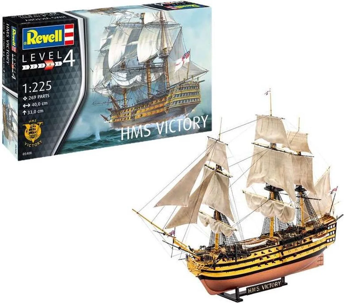 Modelbouwpakket Schepen - 05408 HMS Victory - Brits Linieschip Plastic - 1:225 - Modelbouw van Revell in Meerkleurig – productfoto