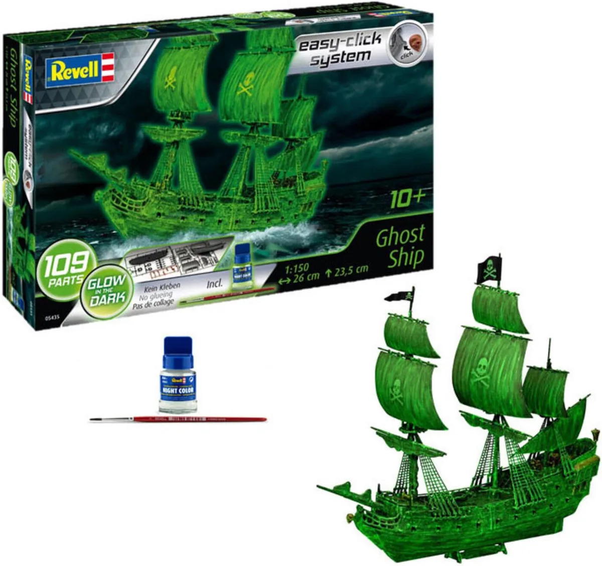 Modelbouwpakket Schepen - 05435 Ghost Ship easy-click-system with Night Color Plastic - 1:150 - Modelbouw van Revell in Wit – productfoto