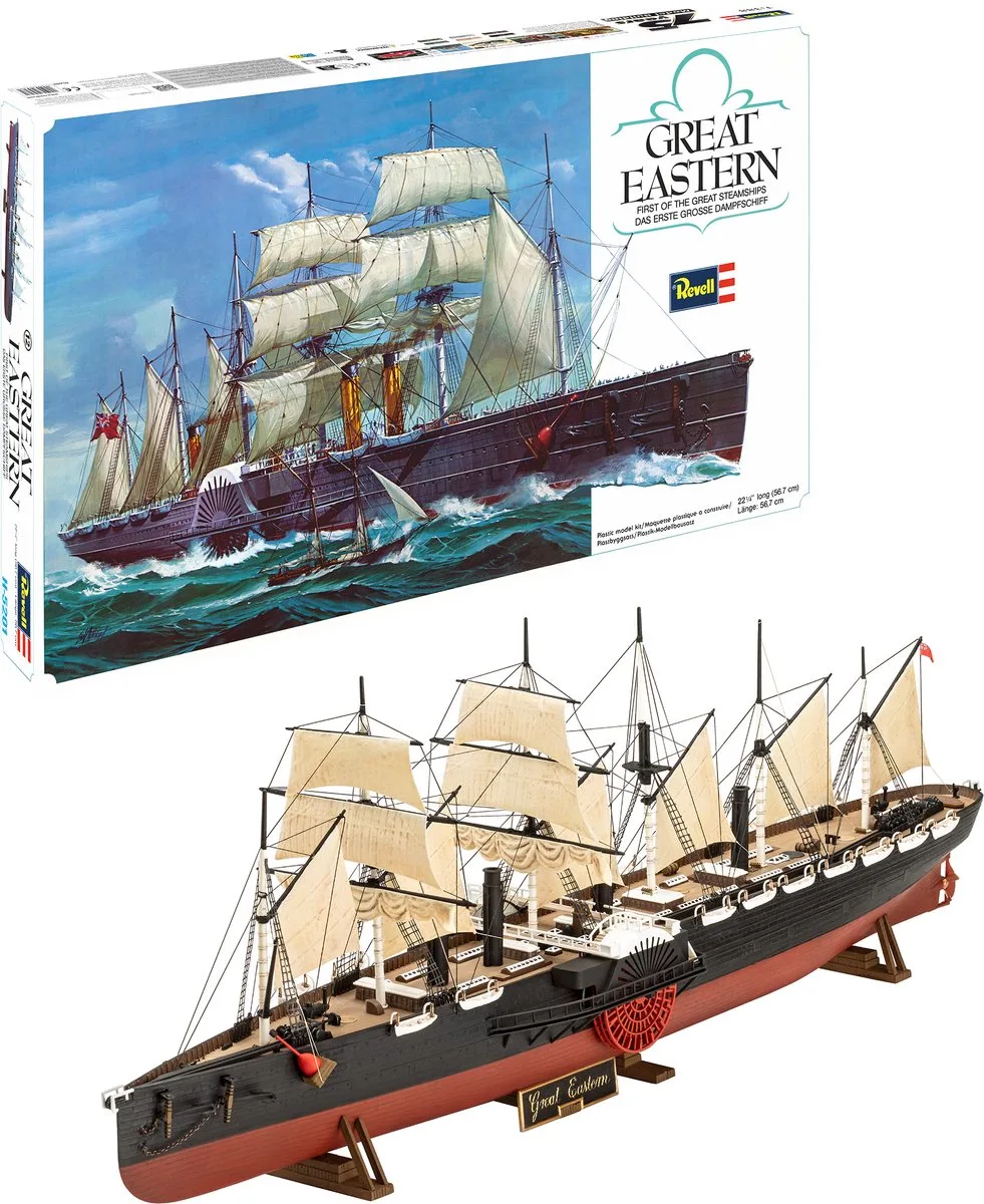 Modelbouwpakket Schepen - 05608 Great Eastern - 75 Years Plastic Modelbuilding - Voorgekleurd - Brits Passagiersschip Plastic - 1:388 - Modelbouw van Revell in Meerkleurig – productfoto