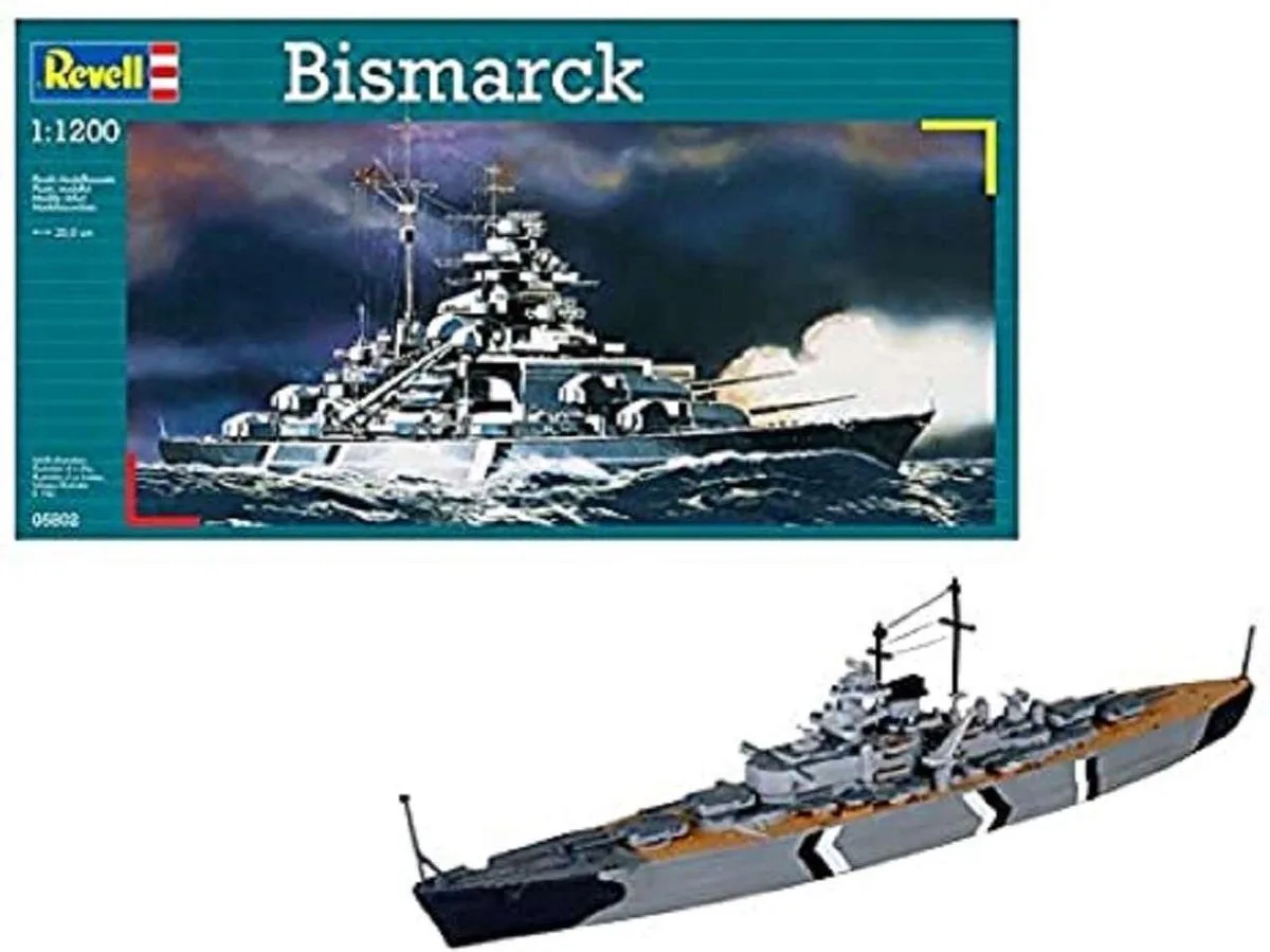 Modelbouwpakket Schepen - 05802 Bismarck Ship Plastic - 1:1200 - Modelbouw van Revell in Meerkleurig – productfoto