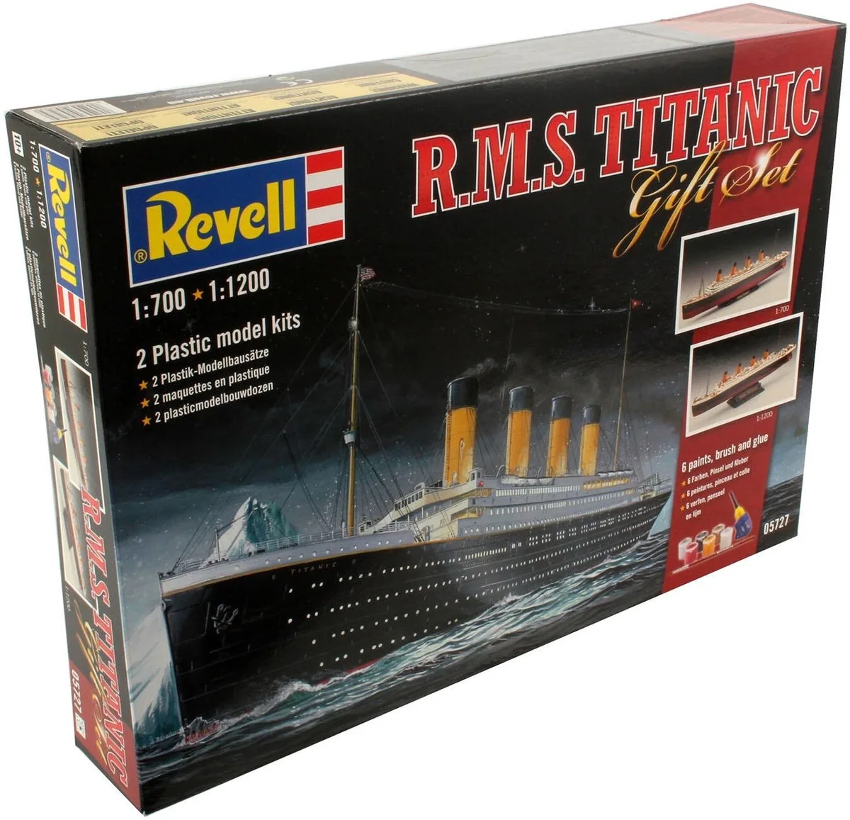 Modelbouwpakket Schepen - - 1:1200 05727 R.M.S. Titanic (1 ship each scale!) - Gift Set Plastic - 1:700 - Modelbouw van Revell in Meerkleurig – productfoto