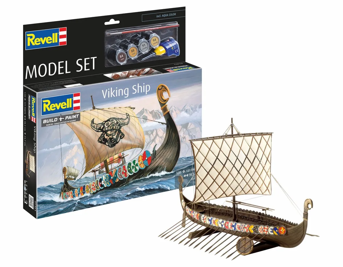 Modelbouwpakket Schepen - 65403 Viking Ship - Model Set Plastic - 1:50 - Modelbouw van Revell in Meerkleurig – productfoto