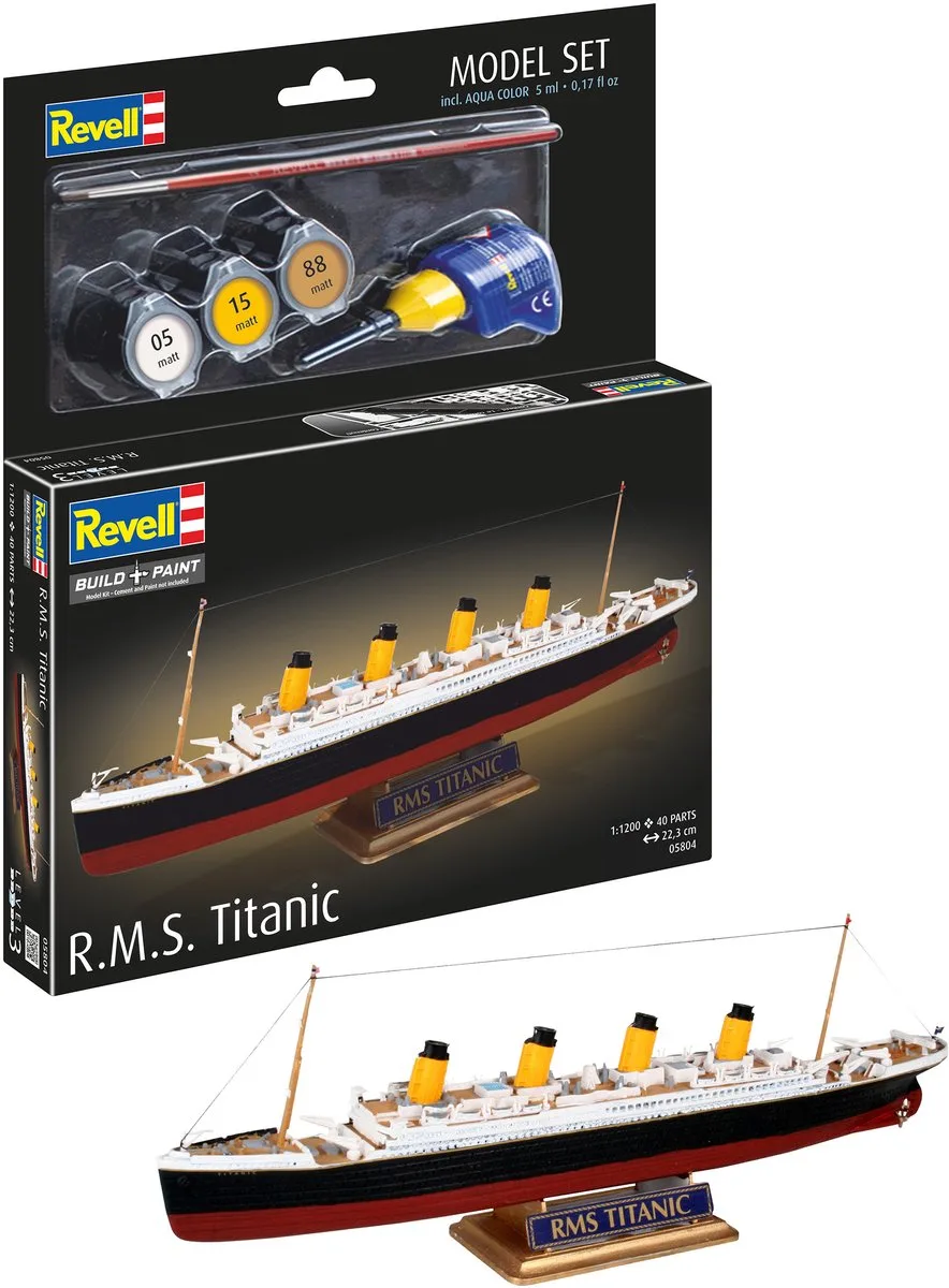 Modelbouwpakket Schepen - 65804 R.M.S. Titanic - Model Set Plastic - 1:1200 - Modelbouw van Revell in Meerkleurig – productfoto
