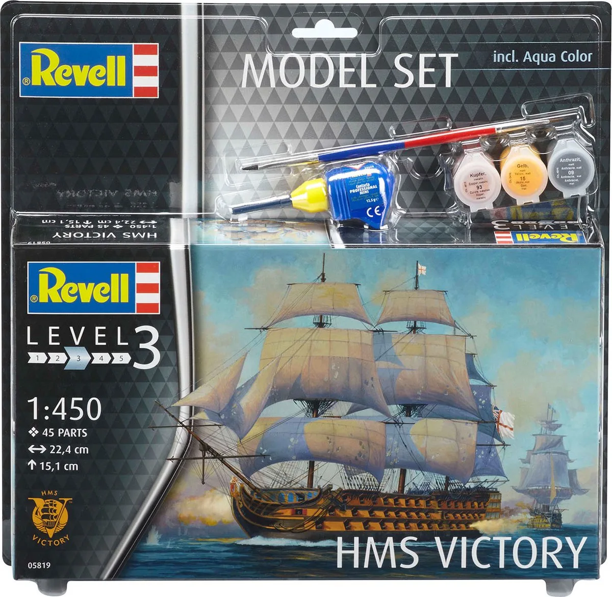 Modelbouwpakket Schepen - 65819 HMS Victory Ship - Model Set Plastic - 1:450 - Modelbouw van Revell in Meerkleurig – productfoto