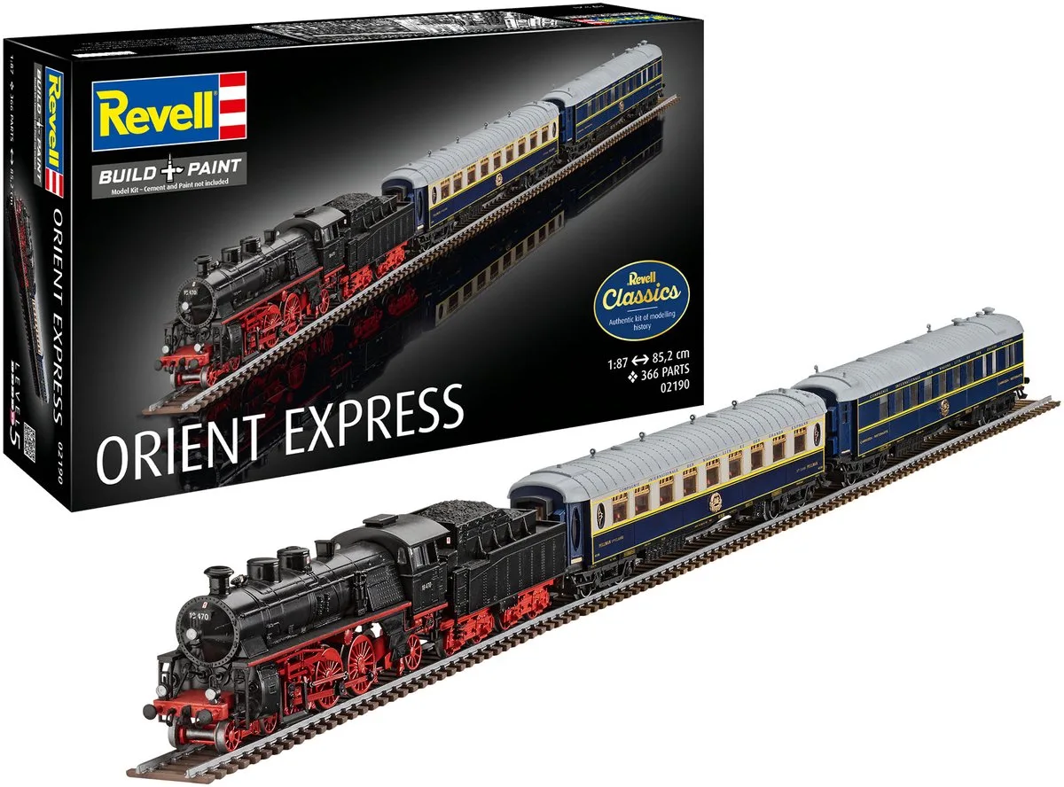 Modelbouwpakket Treinen - 02190 Orient Express - Locomotief, Tender, CIWL Pullmann - Restauratiewagon - Trein Plastic - 1:87 - Modelbouw van Revell in Meerkleurig – productfoto