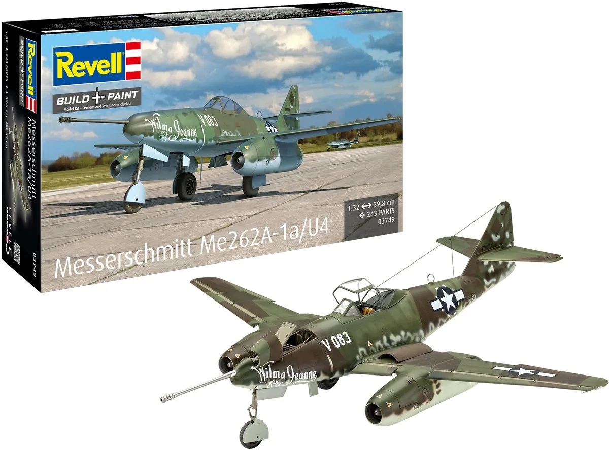 Modelbouwpakket Vliegtuigen - 03749 Messerschmitt Me 262A-1a/U4 WWII - Duitse Straaljager Plastic - 1:32 - Modelbouw van Revell in Meerkleurig – productfoto