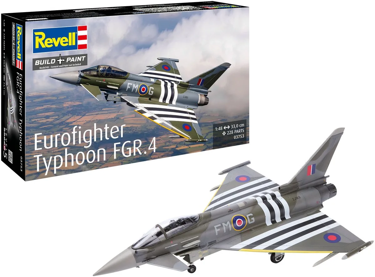 Modelbouwpakket Vliegtuigen - 03753 Eurofighter Typhoon FGR.4 - Britse Straaljager Plastic - 1:48 - Modelbouw van Revell in Meerkleurig – productfoto