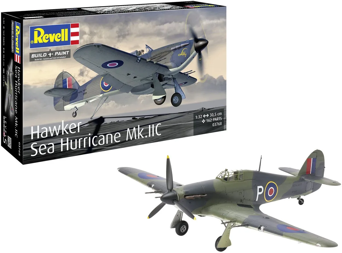 Modelbouwpakket Vliegtuigen - 03768 Hawker Sea Hurricane Mk Iic - Propellervliegtuig Plastic - 1:32 - Modelbouw van Revell in Meerkleurig – productfoto