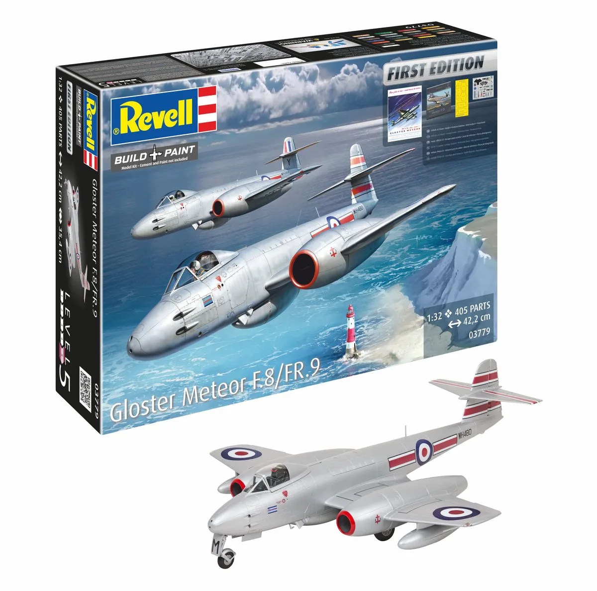 Modelbouwpakket Vliegtuigen - 03779 Gloster Meteor F.8 / FR.9 - First Edition - Britse Straaljager Plastic - 1:32 - Modelbouw de Revell en Multicolore – photo produit