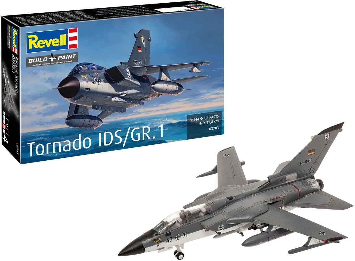 Modelbouwpakket Vliegtuigen - 03783 Panavia Tornado IDS/GR.1 - Straaljager Plastic - 1:144 - Modelbouw de Revell en Multicolore – photo produit
