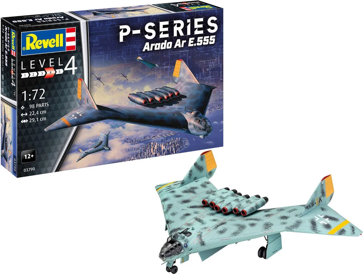 Modelbouwpakket Vliegtuigen - 03790 Arado AR 555 P-Series Jet Plastic - 1:72 - Modelbouw van Revell in Meerkleurig – productfoto