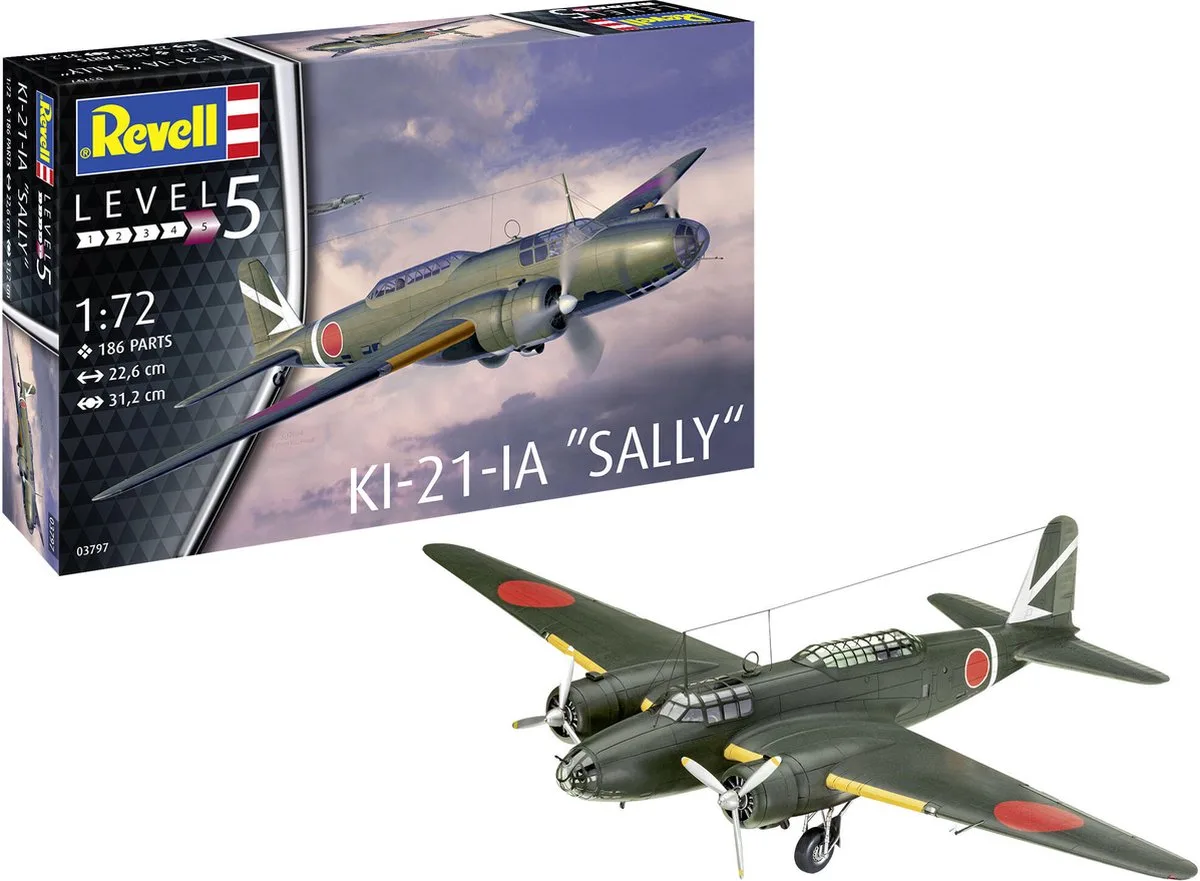 Modelbouwpakket Vliegtuigen - 03797 Mitsubishi Ki-21-la -Sally- Plastic - 1:72 - Modelbouw van Revell in Meerkleurig – productfoto