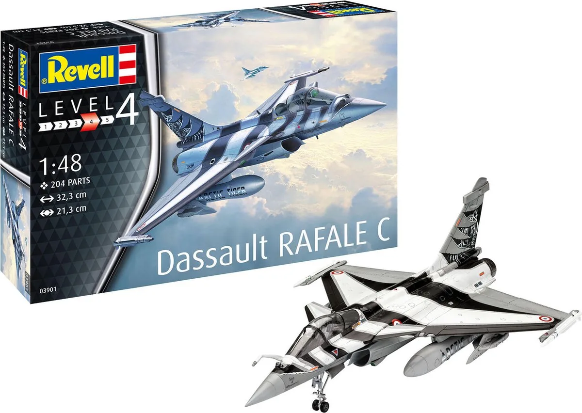 Modelbouwpakket Vliegtuigen - 03901 Dassault Aviation Rafale C Plastic - 1:48 - Modelbouw van Revell in Meerkleurig – productfoto
