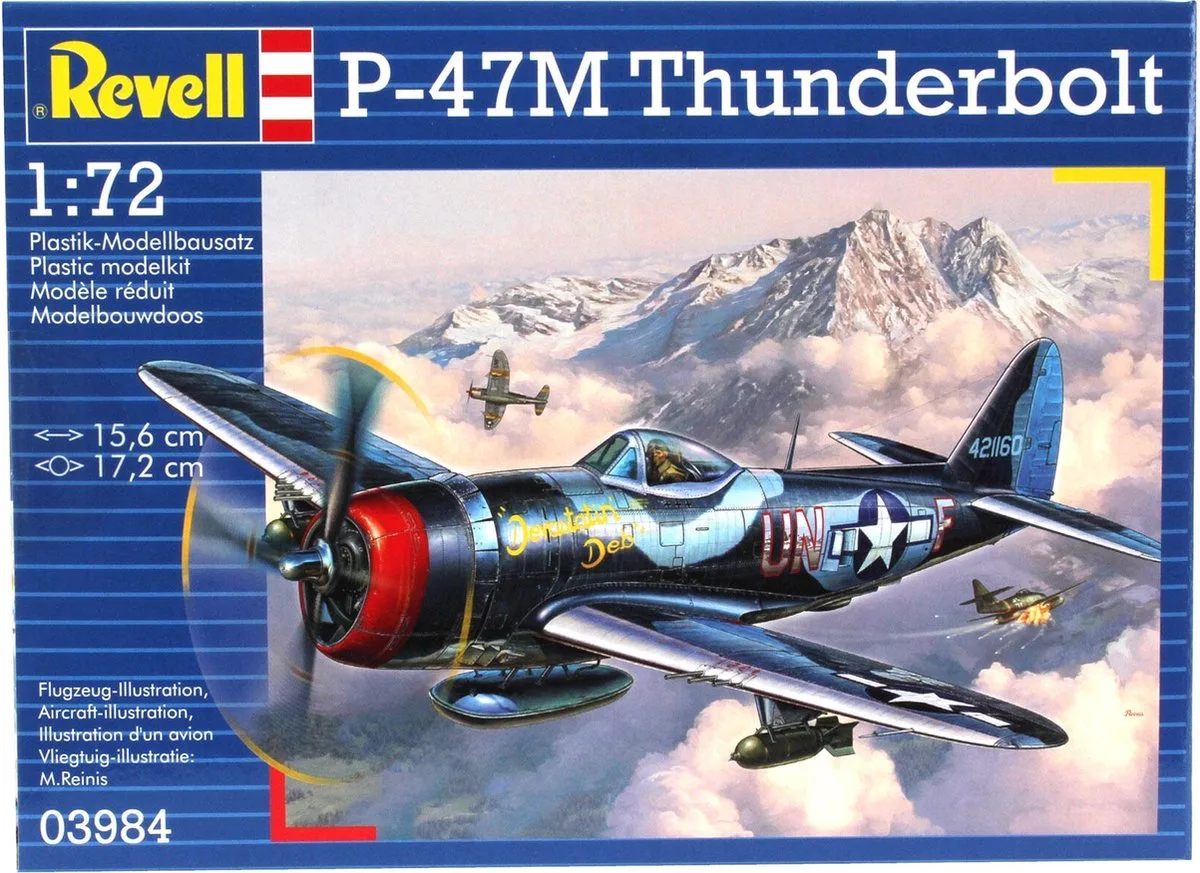 Modelbouwpakket Vliegtuigen - 03984 P-47 M Thunderbolt Plastic - 1:72 - Modelbouw van Revell in Meerkleurig – productfoto
