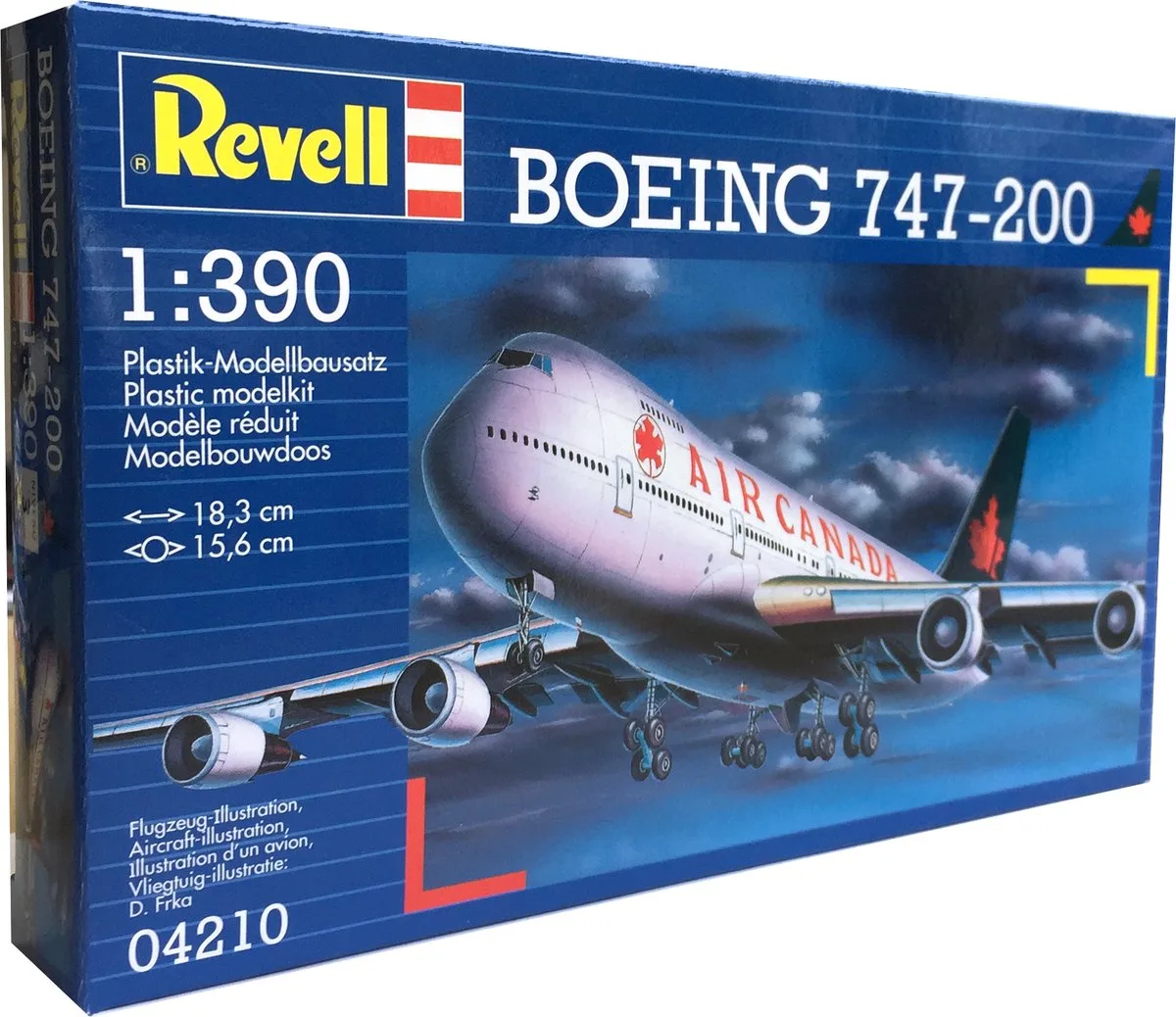 Modelbouwpakket Vliegtuigen - 04210 Boeing 747-200 Air Canada Vliegtuig Plastic - 1:390 - Modelbouw van Revell in Meerkleurig – productfoto