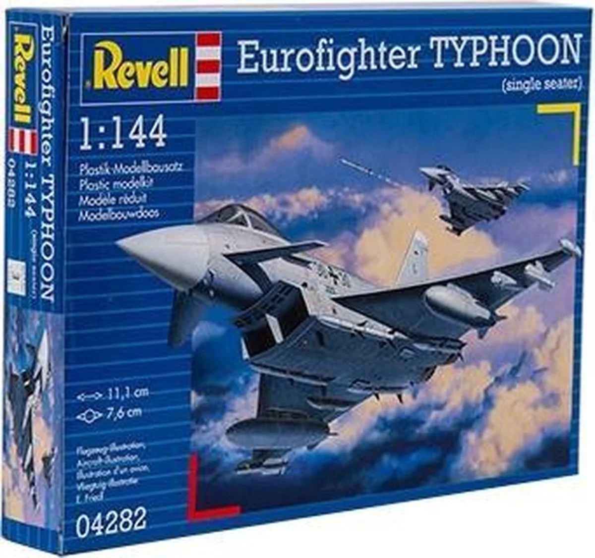 Modelbouwpakket Vliegtuigen - 04282 Eurofighter Typhoon - Single Seater - Europees Gevechtsvliegtuig Plastic - 1:144 - Modelbouw de Revell en Multicolore – photo produit