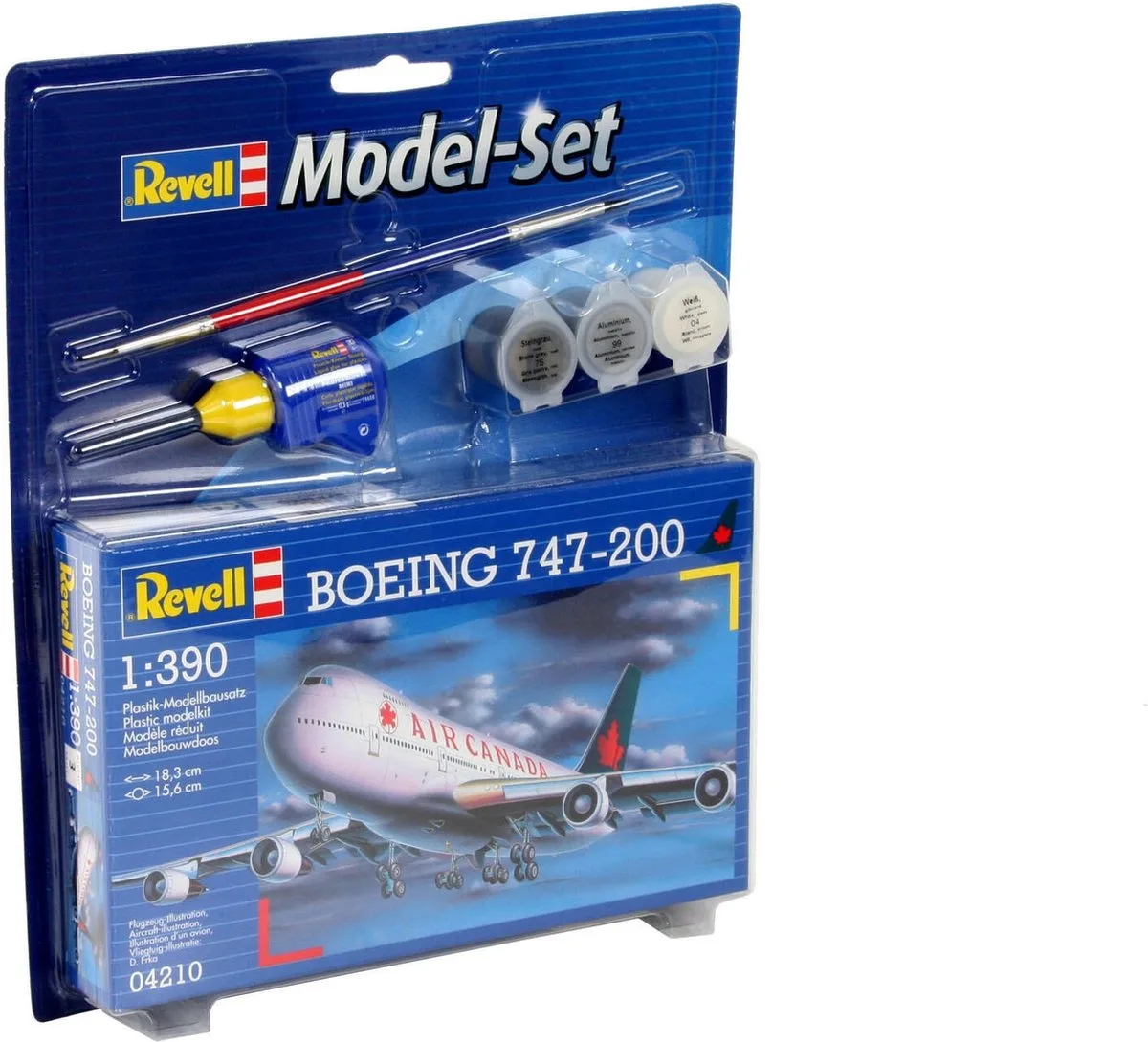 Modelbouwpakket Vliegtuigen - 64210 Boeing 747-200 Air Canada - Model Set Plastic - 1:390 - Modelbouw van Revell in Meerkleurig – productfoto
