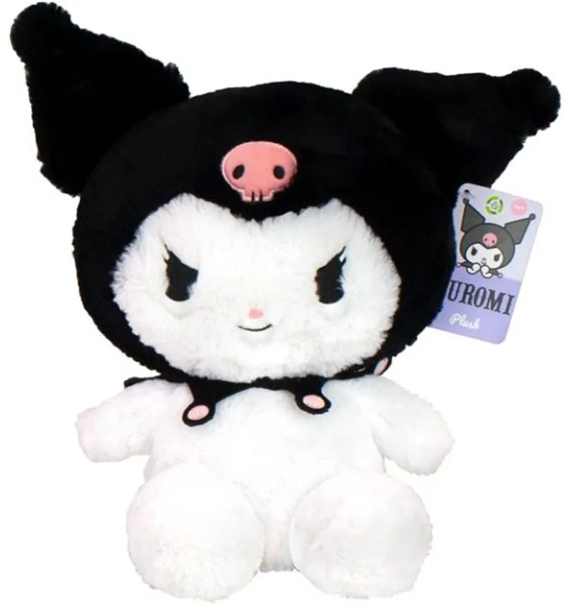 Hello Kitty – 23cm Fluffy Black Kuromi Plush by Sanrio in White – product photo