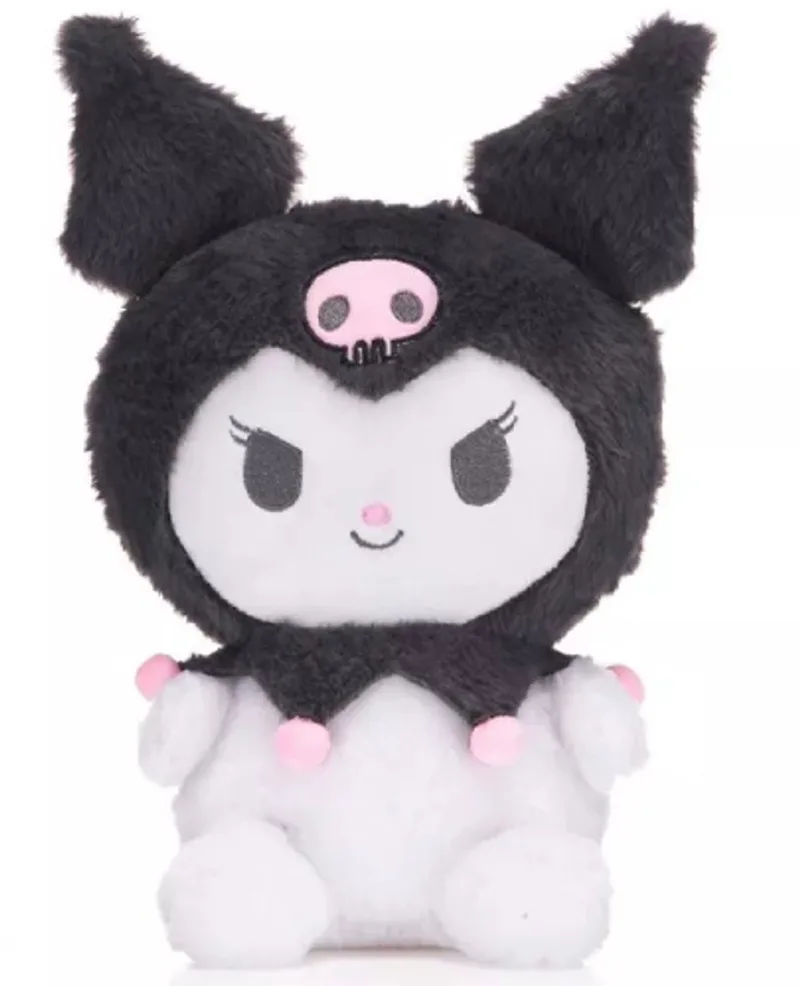 Hello Kitty Fluffy Pluche Knuffel 30 cm - Speelgoed Knuffels voor Kinderen Meisjes - Kat Cat Kitten Plush Toy by Sanrio in Black – product photo