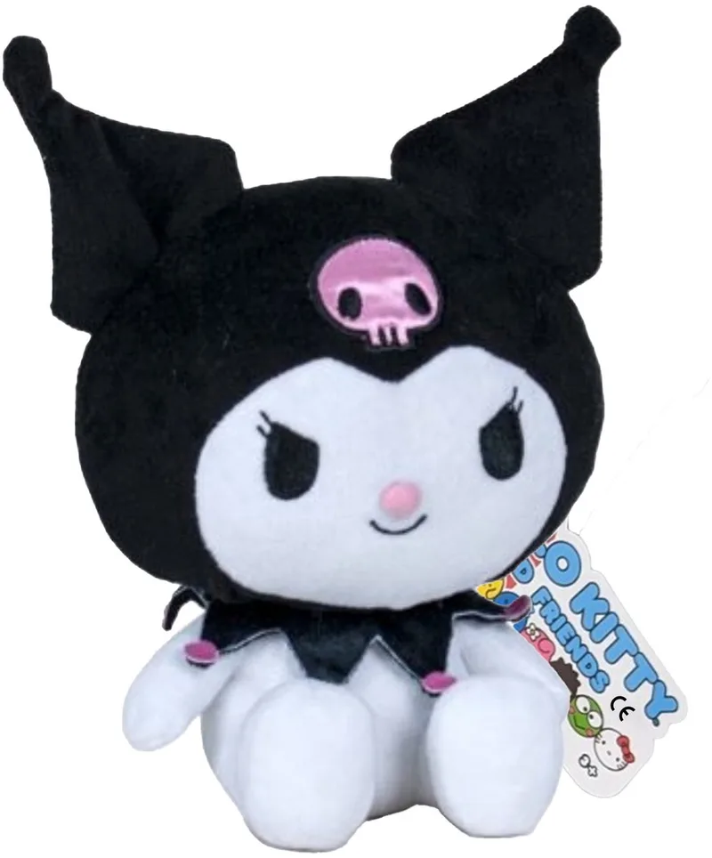 Hello Kitty Pluche Knuffel 26 cm {Hello Kitty Plush Toy | Melody Speelgoed Knuffeldier voor kinderen meisjes | Melody Keroppi | Kat Cat Kitten} van Sanrio in Kuromi – productfoto