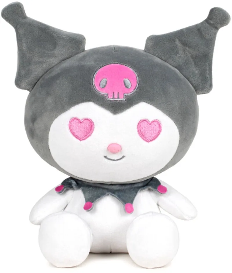 Hello Kitty Pluche Knuffel 26 cm - Speelgoed Knuffels voor Kinderen Jongens Meisjes - Keroppy Kuromi Melody - Hello Kity Kat Cat Plush Toy by Sanrio in Black – product photo