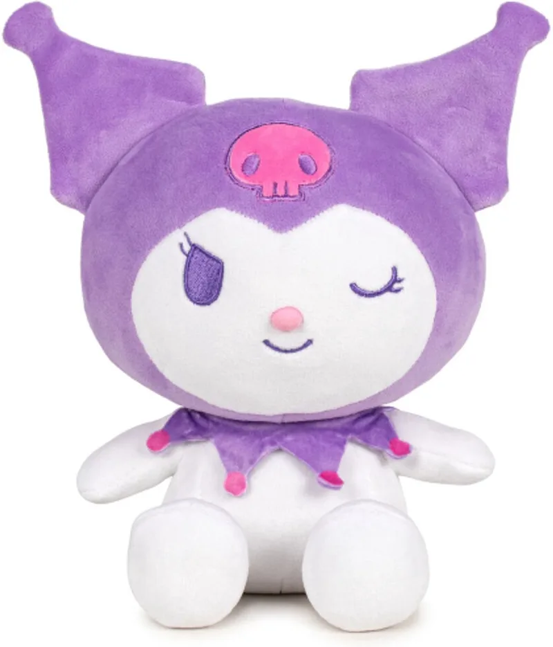 Hello Kitty Pluche Knuffel 26 cm - Speelgoed Knuffels voor Kinderen Jongens Meisjes - Keroppy Kuromi Melody - Hello Kity Kat Cat Plush Toy från Sanrio i Lila – produktbild