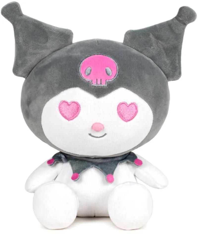 Hello Kitty Pluche Knuffel 26 cm - Speelgoed Knuffels voor Kinderen Jongens Meisjes - Keroppy Kuromi Melody - Hello Kity Kat Cat Plush Toy by Sanrio in Grey – product photo