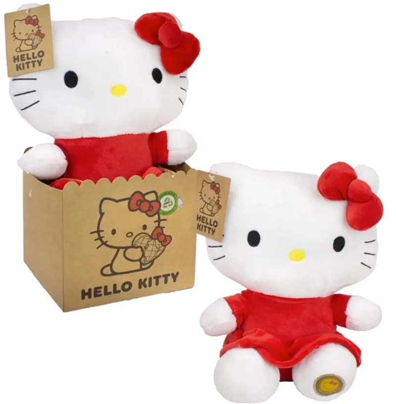 knuffel met rood strikje 27 cm - In papieren cadeauverpakking - Fan Merchandise by Sanrio in White – product photo
