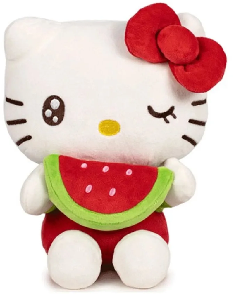 Pluche Knuffel 20 cm - Hello Kitty Plush Toy - Speelgoed Knuffels voor Kinderen Jongens Meisjes - Kuromi Keroppi Melody by Sanrio in Watermeloen – product photo