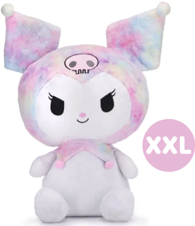(Tie-Dye) Hello Kitty Pluche Knuffel XXL 100 cm - Speelgoed XL Knuffels Kinderen Jongens Meisjes - Hello Kitty Plush Toy - Extra grote knuffel