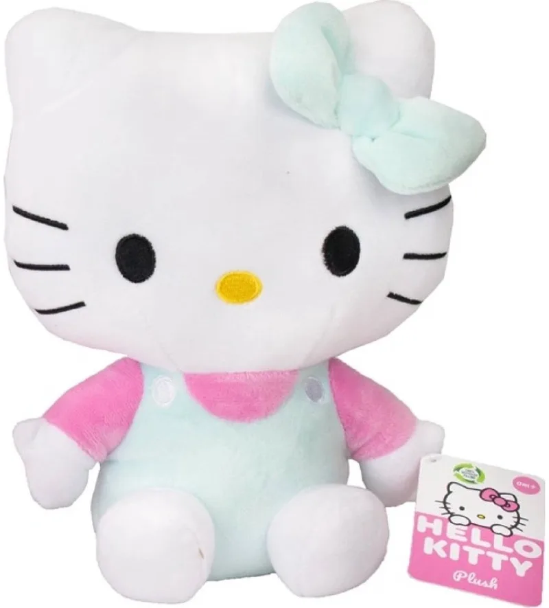Zittend (Roze/Turquoise) Pluche Knuffel 35 cm - Speelgoed Knuffels voor Kinderen Meisjes - Kat Cat Kitten Plush Toy - Melody, Kuromi, Hello Kitty van Sanrio in Roze – productfoto