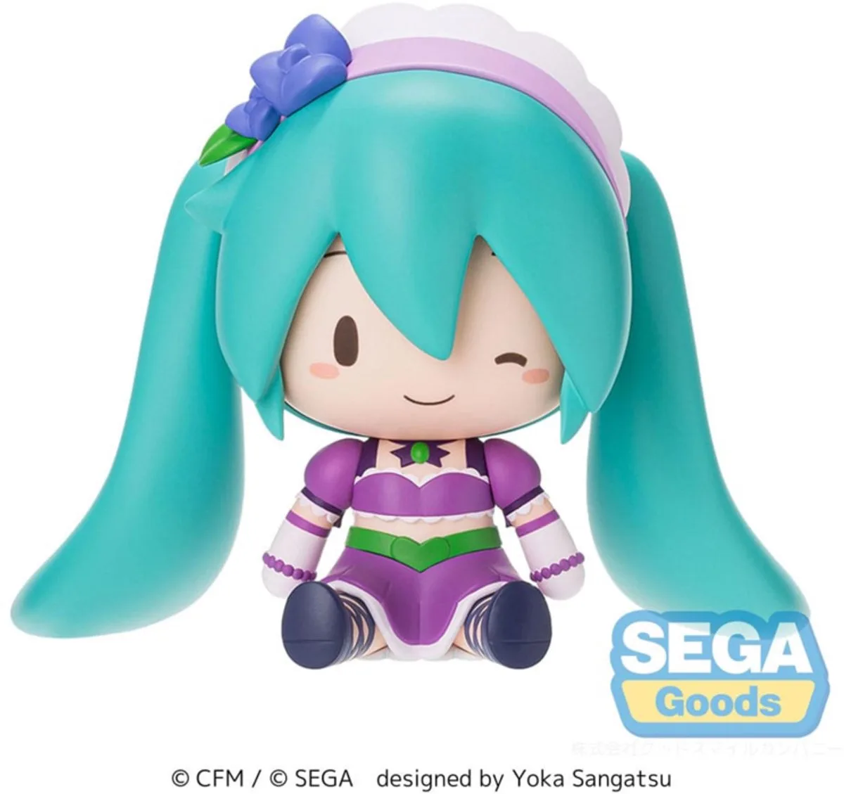 Character Vocal Series 01: Hatsune Miku Fuwa Petit Chibi Figure Hatsune Miku x Love and Berry Dress Up and Dance! Sparkly Purple 8 cm Mini-Figuur van SEGA in Meerkleurig – productfoto