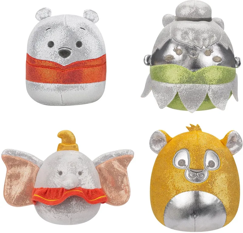 Disney 100th Anniversary 4Pack set2 - 5inch Squishmallow (Incl. Adoptiecertificaat) van Squishmallows in Simba, Tinkerbell, Dumbo en Winnie the Pooh – productfoto