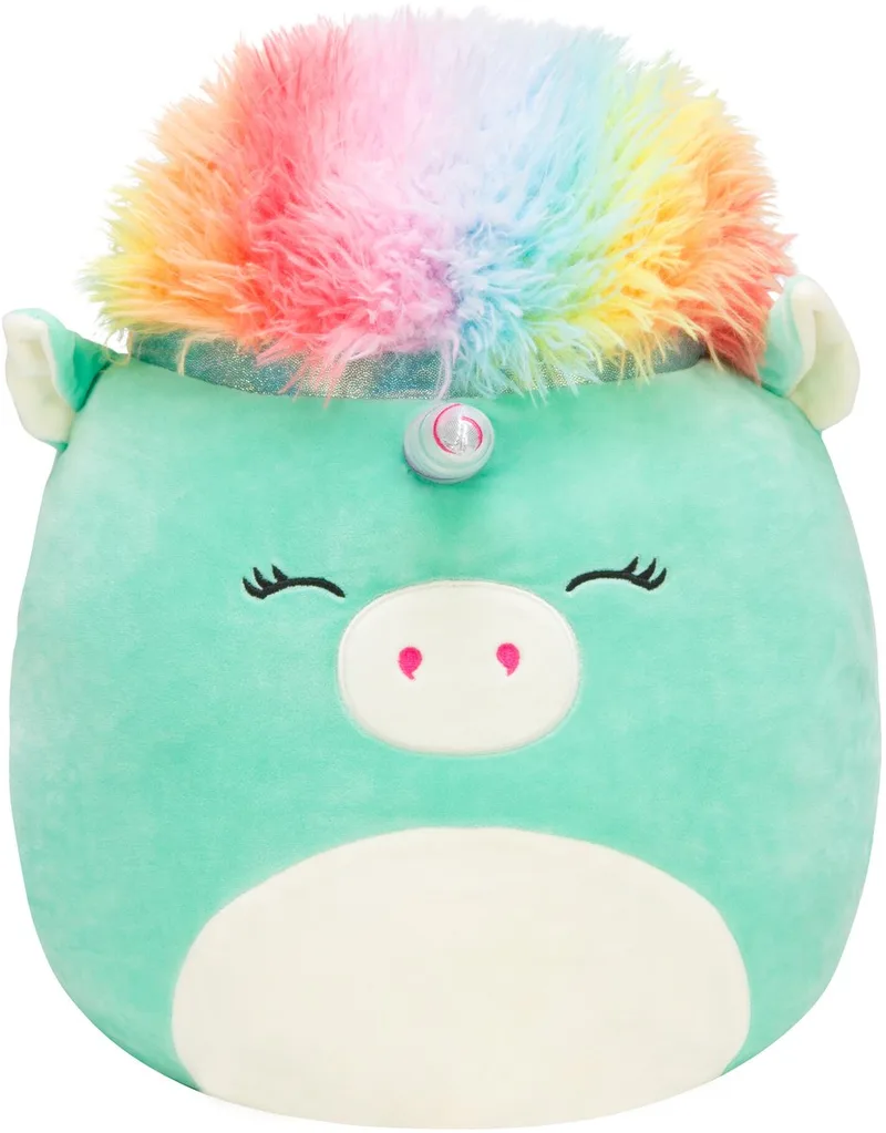 Large Plush 35cm Teal Unicorn With Rainbow Hair by Squishmallows in Green – product photo