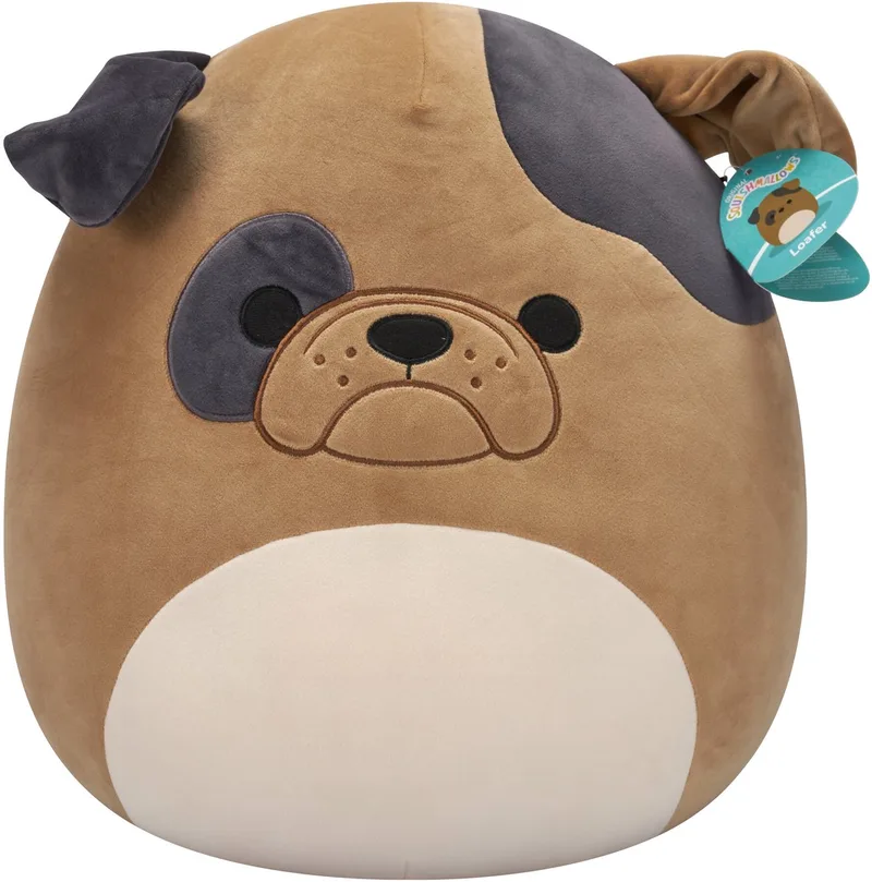 Large Plush 40cm Loafer - Brown Bulldog W/Dark Brown Spots van Squishmallows in Meerkleurig – productfoto