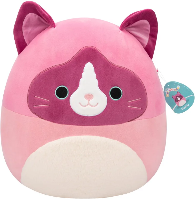 Medium Plush 30cm Herbie - Pink Snowshoe Cat W/Fuzzy Belly van Squishmallows in Roze – productfoto