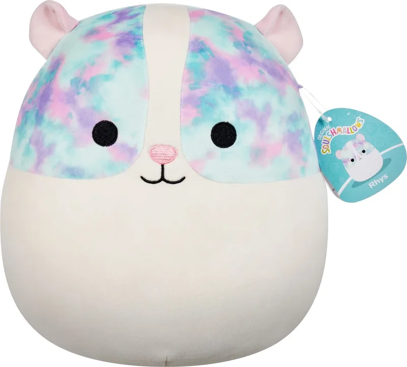 Rhys - Guinea Pig w/Multicolored Eyepatches 30cm pluche van Squishmallows in Wit – productfoto