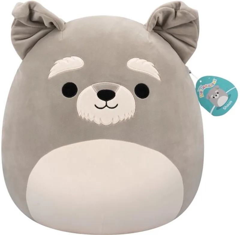 Shaun Schnauzer knuffel - 40 cm van Squishmallows in Grijs – productfoto