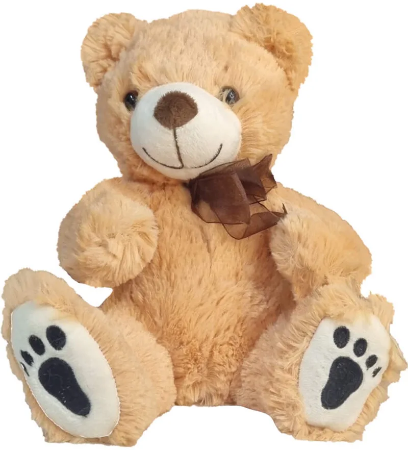 Knuffel - Knuffelbeer - Teddybeer 23cm met strik - Floxie från Sunkid i Beige – produktbild