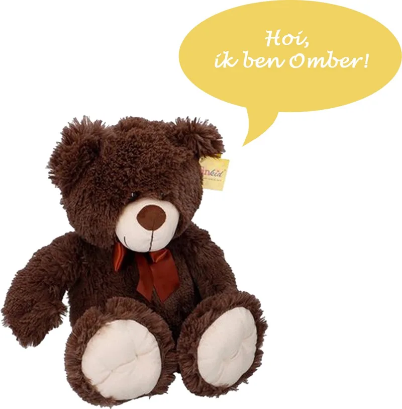 Knuffel - Knuffelbeer - Teddybeer 54cm met strik - Omber från Sunkid i Brun – produktbild