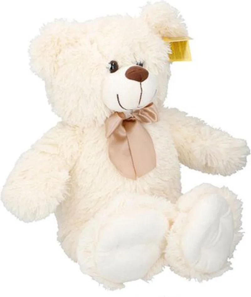 Knuffel - Knuffelbeer - Teddybeer 54cm met strik - Timber de Sunkid en Blanc – photo produit