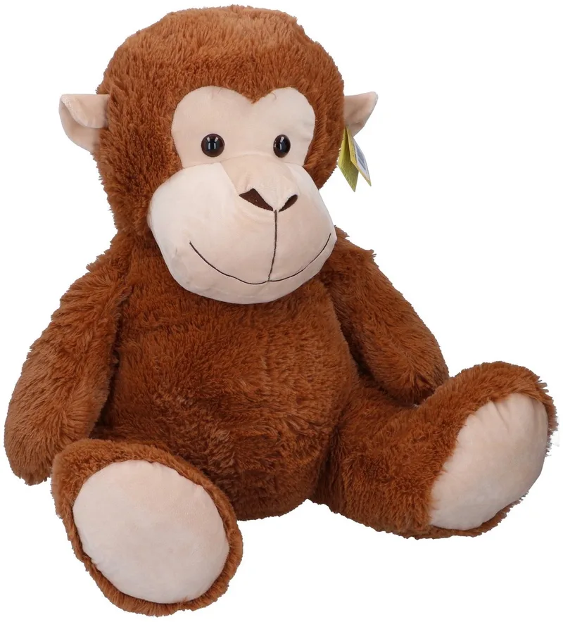 Pluche Aap Zittend - Grote Knuffel van 80cm - Extra Groot en Zacht Ontwerp - Ideaal Knuffelmaatje voor Kinderen - Leuke Decoratie voor de Kinderkamer - Kleur från Sunkid i Brun – produktbild
