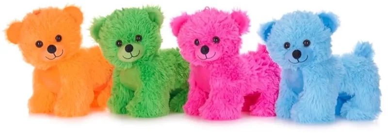 Pluche Beren 23cm - Set van 4 - Oranje Groen Roze en Blauw fra Sunkid i Lyserød, Blå, Grøn, Orange – produktbillede