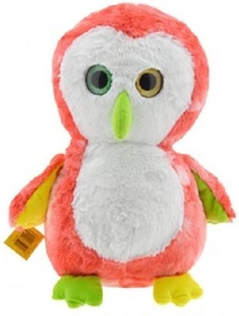 Pluche uil knuffel met grote ogen lekker zacht groot från Sunkid i Röd, Rosa – produktbild