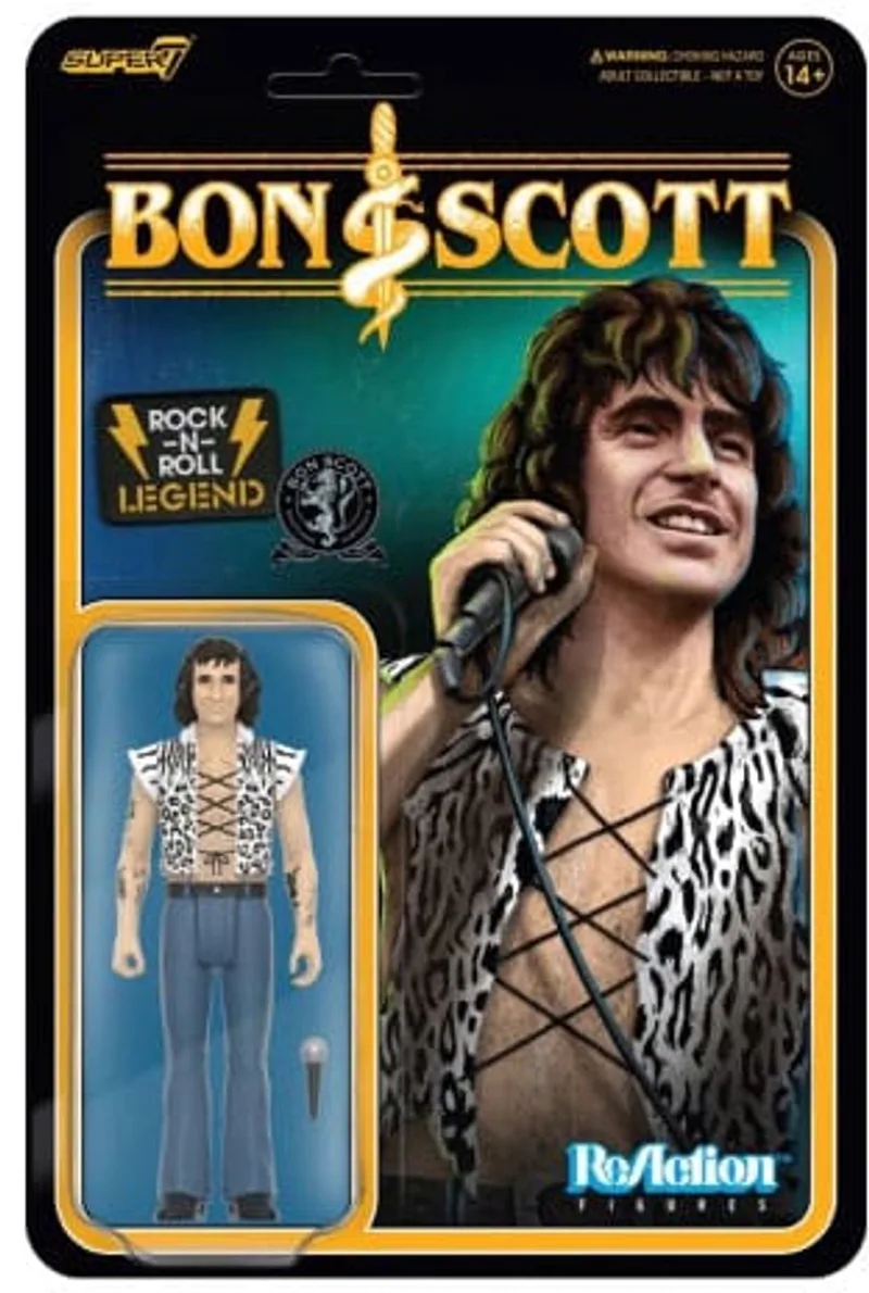 Bon Scott ReAction Action Figure Wave 02 Bon Scott (Leopard Print) 10 cm Action Figuur van Super7 in Meerkleurig – productfoto