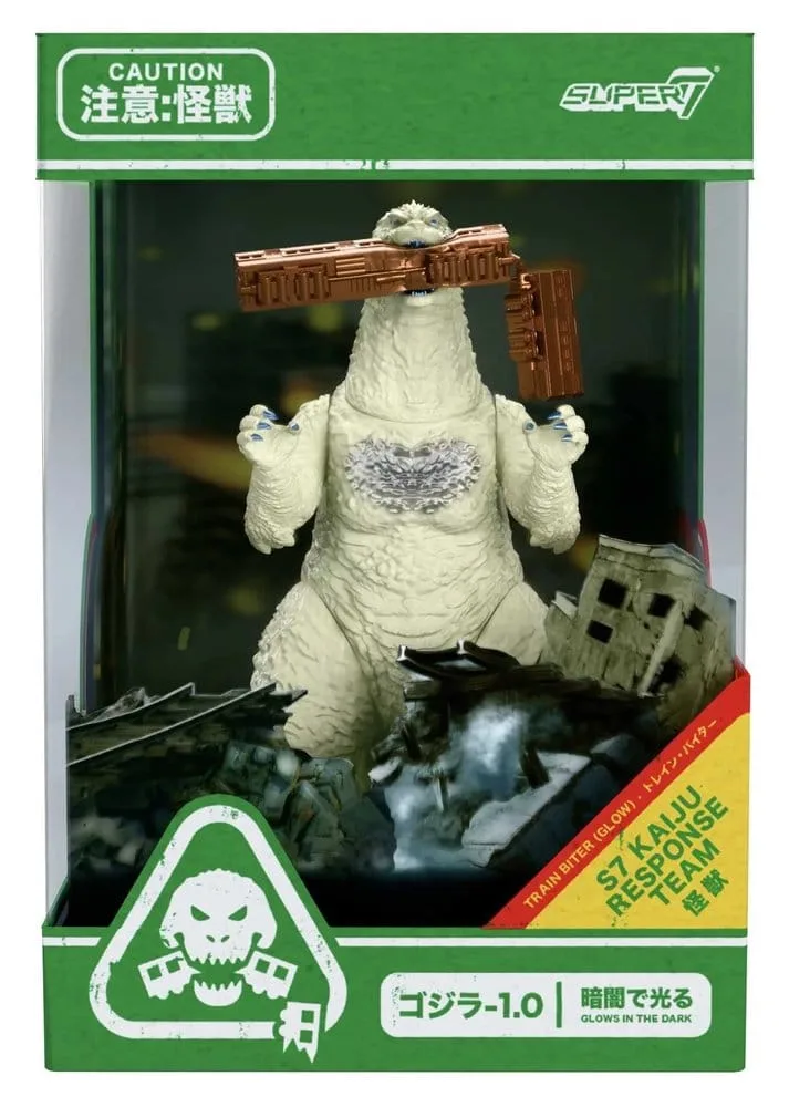 Godzilla ReAction Actionfiguren : Minus One mit Zug von Super7 – Produktfoto