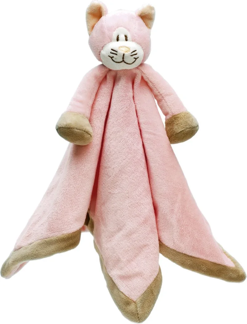 Diinglisar - Babyboekje / knuffeldoekje 35cm - Comforter - Cat de Teddykompaniet en Rose – photo produit